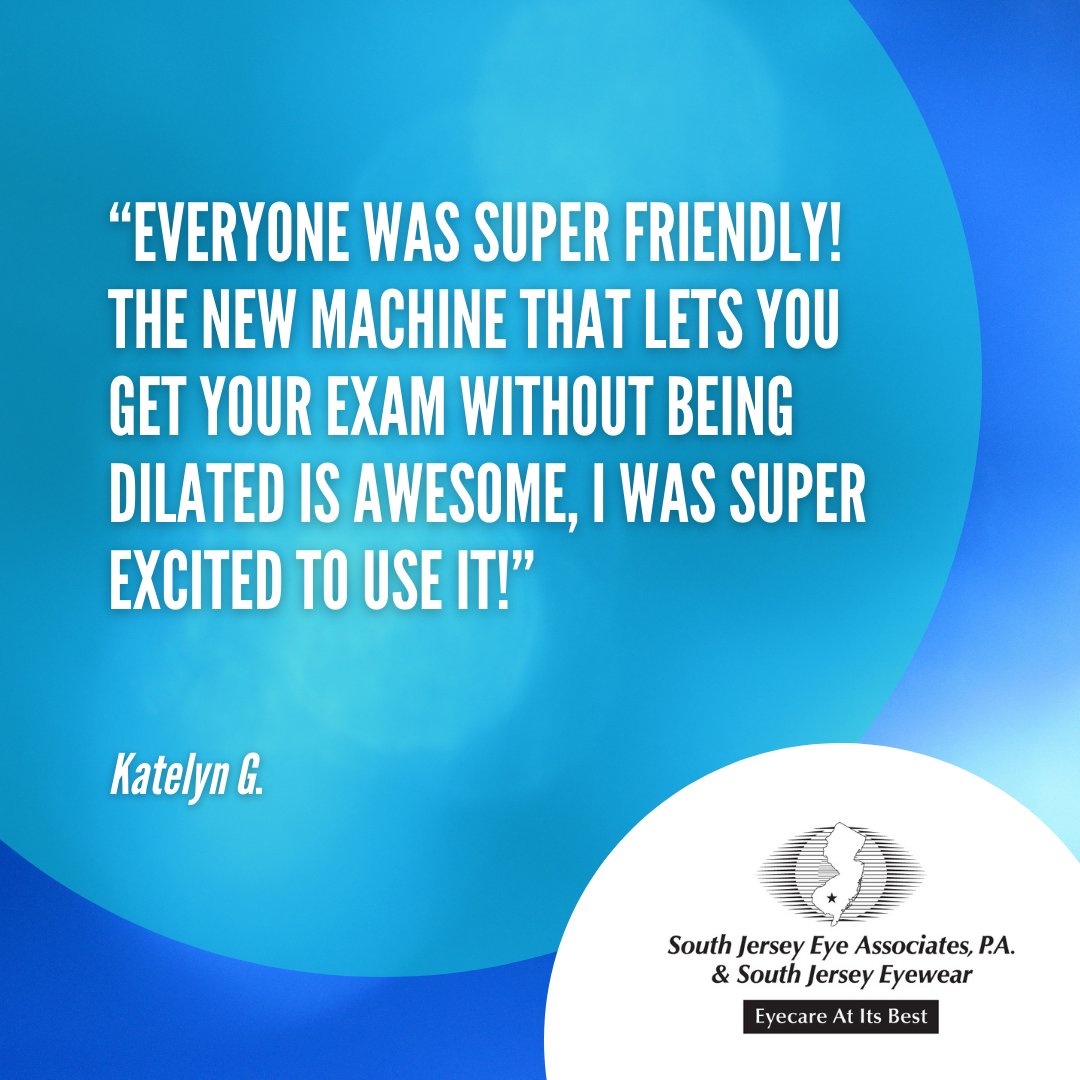 Just as excited as you are about #newtechnology. That's #EyecareAtItsBest!

#THANKYOU! for choosing #SouthJerseyEyeAssociates. 

We look forward to seeing you soon.

#appreciateyourfeedback #loveourfamilyofpatients #patientfirstphilosophy #southjersey