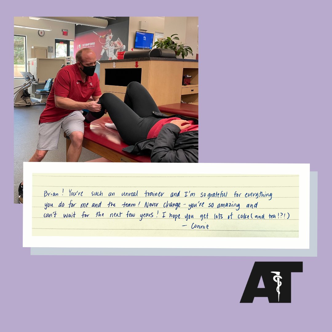 SU_SportsMed's tweet photo. Thank you, Brian, for serving our Men's Soccer and Women's Tennis teams! Happy National Athletic Training Month! 🤓🌲 #NATM #NATA #FWATA #CAATE #gocard https://t.co/EGDITRtt3R