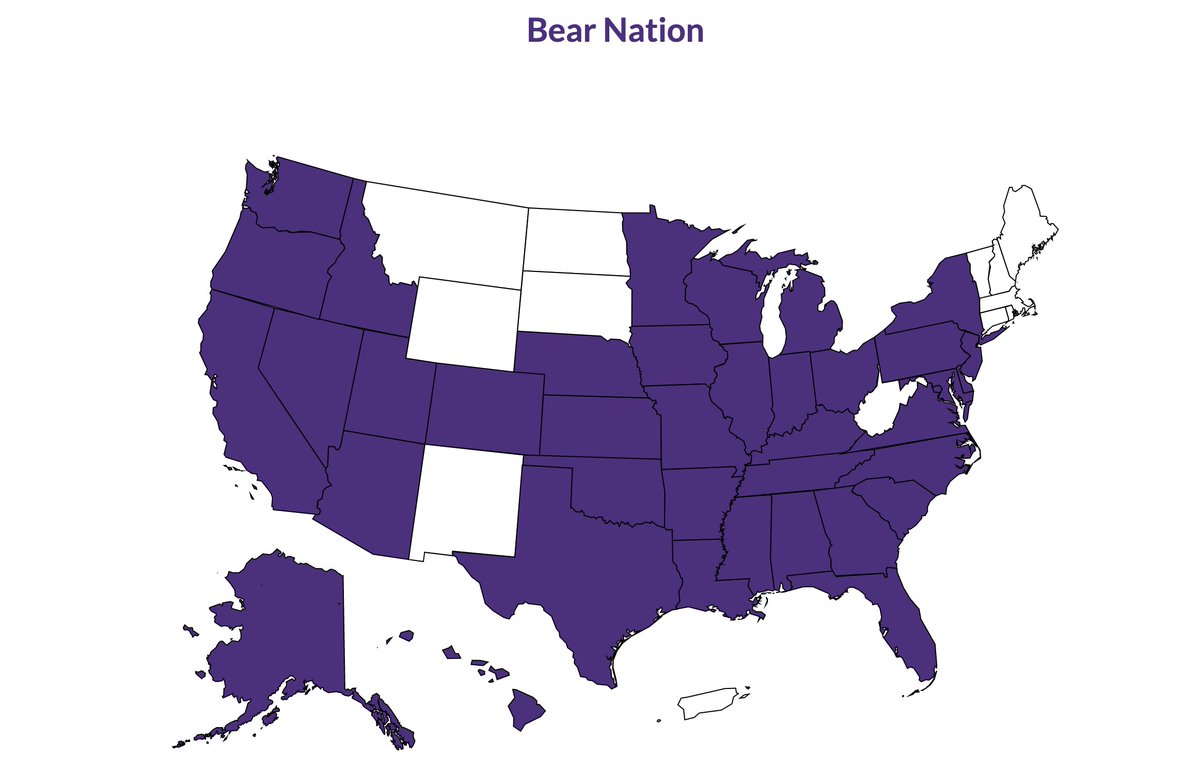 Thank you! We are so close to a fully purple Bear Nation! Tag your friends in the missing states to help complete the map.  Your donation can support the fund of your choice. Support your fellow Bears: uca.edu/dayofgiving. #UCADayofGiving