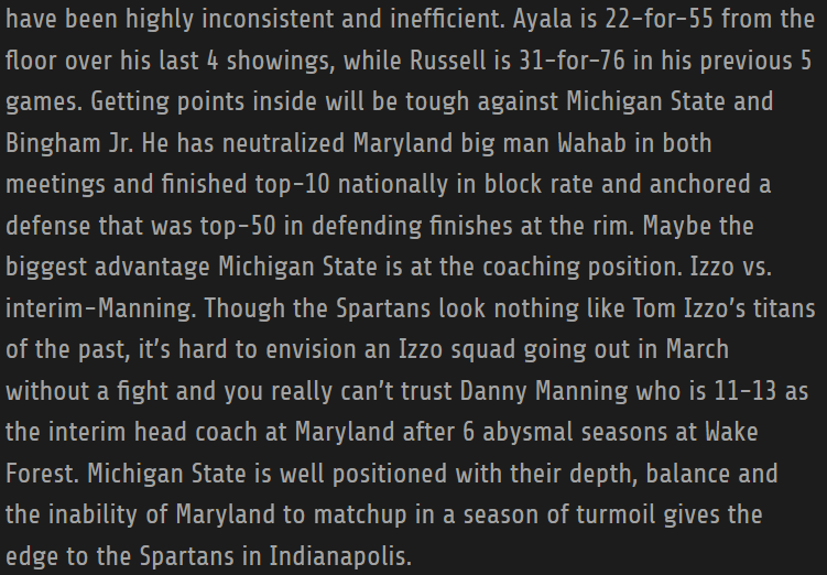 SharpestSports's tweet photo. Make it 4 straight...
#March is our time of the year and we are all in for #MarchMadness...
@MSU_Basketball -2 (-105)๐ฐ
**Verified #PickMonitor & @BettingPros
Don't just take picks. Each play should have a full analysis! Start: https://t.co/ZobjaNCLJu
#CBB #CBBPicks #NCAAB https://t.co/HOJBkHlPH6