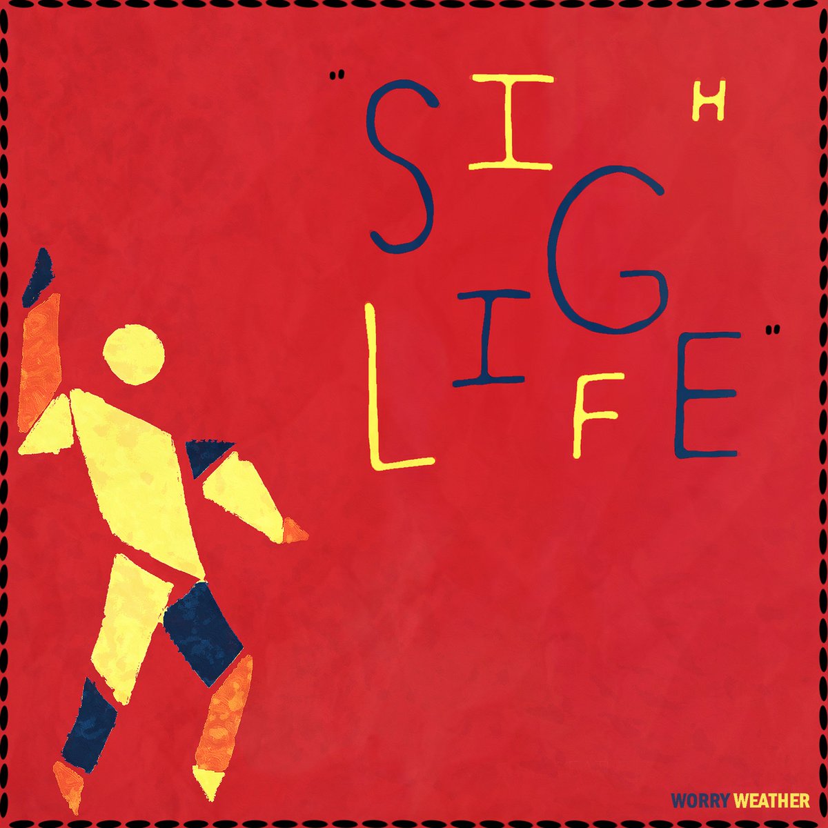 WorryWeather's tweet photo. "Sigh Life" comes out in 2 weeks, pre-save in bio.

Not sure what I was going for with this artwork - I know nothing about visual art - but I know I wanted hand-drawn, simple &amp; colourful, and maybe something vaguely reminiscent of a Talking Heads album cover. https://t.co/zxg0iLdGxF
