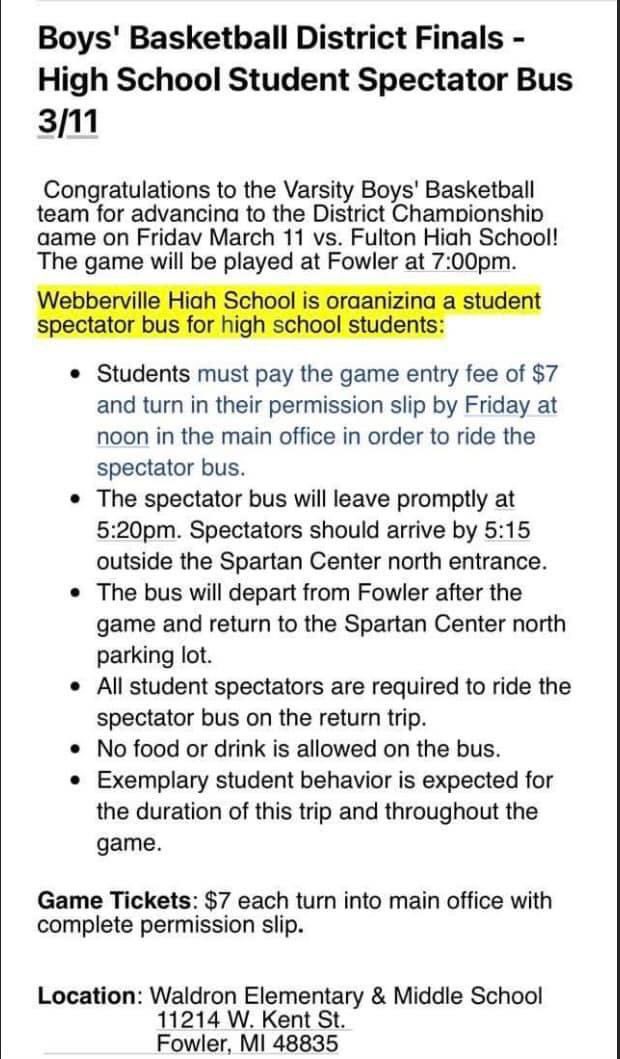 WebbervilleB's tweet photo. We have people willing to sponsor entry fees for Webberville high school students that don’t have the $ to go. Reach out to Andy Smith for more info. 🥳 https://t.co/2XmwHEOGqs