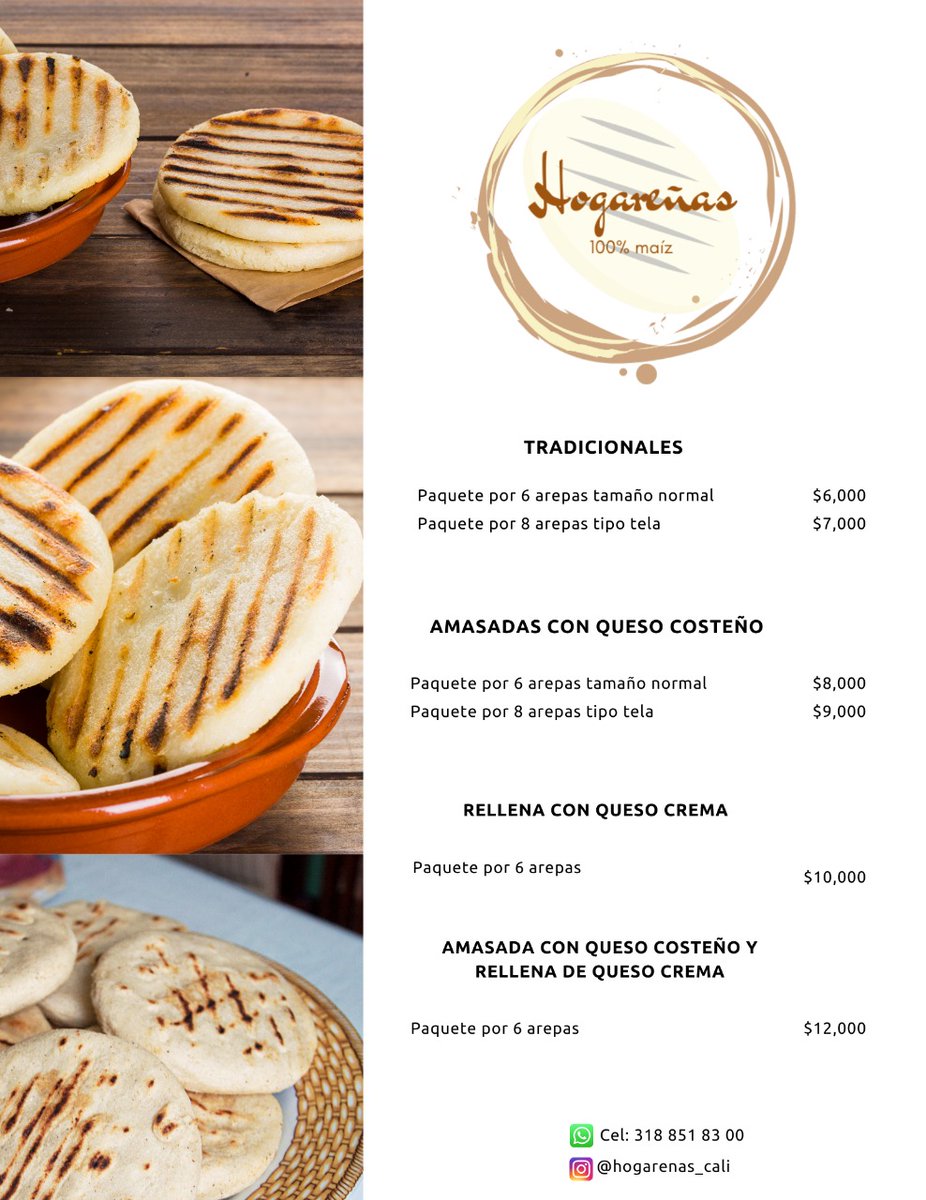 rivas9323's tweet photo. @marcogmusica Les ofrezco el emprendimiento de mi hermano, empezó en pandemia y va poco a poco haciendo conocer estas deliciosas arepas, creanme! ¡Son Deliciosas! 100% maíz, artesanales, sin conservantes ni aditivos artificiales, nada de harina. En Cali. Domicilio gratis sujeto a cobertura. https://t.co/U6LvDngU0a