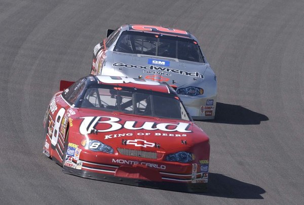 RacingPast's tweet photo. Dale Jr leads Kevin Harvick through the turns in 2002 at Michigan

Photo: Motorsports Images https://t.co/H1DpxnOGQk