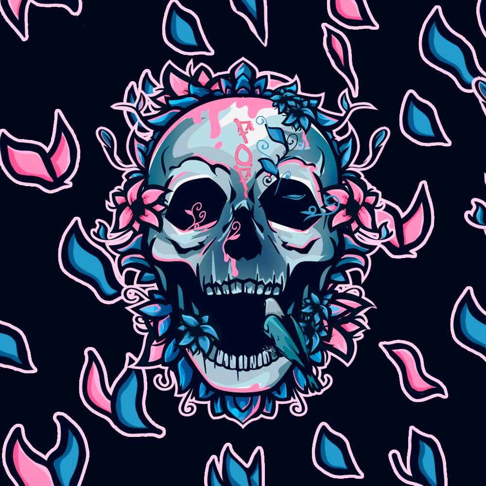 WizardzDesigns's tweet photo. Sick new logo for @FryeOneFive! Loved this concept of Death with life thriving around it. 
#LogoDesign #twitch https://t.co/BjzjhTsPJH