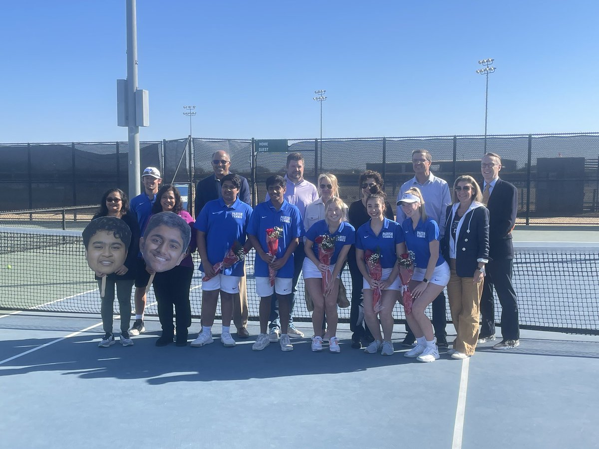 Parish Athletics (@parishsports) on Twitter photo A special THANK YOU to our Senior Boys and Girls Tennis Players!! Thank you for all you’ve done for the program! #SeniorDay
@bmccabe_parish <a href="/CoachAjami/">Ahmad Ajami</a> <a href="/parishepiscopal/">Parish Episcopal</a> <a href="/ParishAlumni/">parishalumni</a> A special THANK YOU to our Senior Boys and Girls Tennis Players!! Thank you for all you’ve done for the program! #SeniorDay
@bmccabe_parish <a href="/CoachAjami/">Ahmad Ajami</a> <a href="/parishepiscopal/">Parish Episcopal</a> <a href="/ParishAlumni/">parishalumni</a>