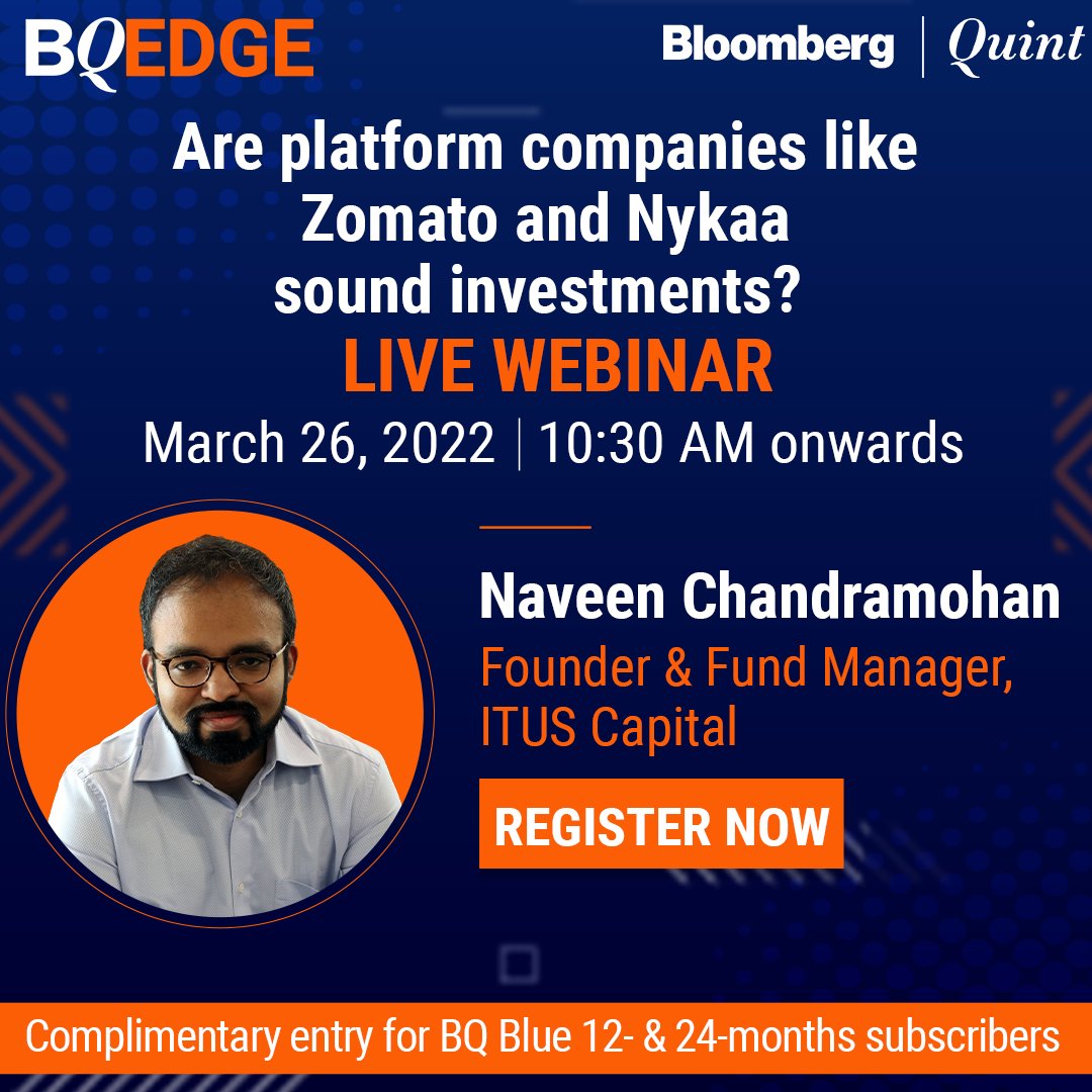 NDTVProfitAlpha's tweet photo. #BQEdge | Should you invest in Indian internet companies while Nasdaq stocks tumble? Join the conversation with Naveen Chandramohan.    
 
Complimentary access for #BQBlue subscribers: https://t.co/DAZtGWuPUv  
Not a subscriber? Register: https://t.co/TT1NJXPlz9 https://t.co/3wwFkR4zfU