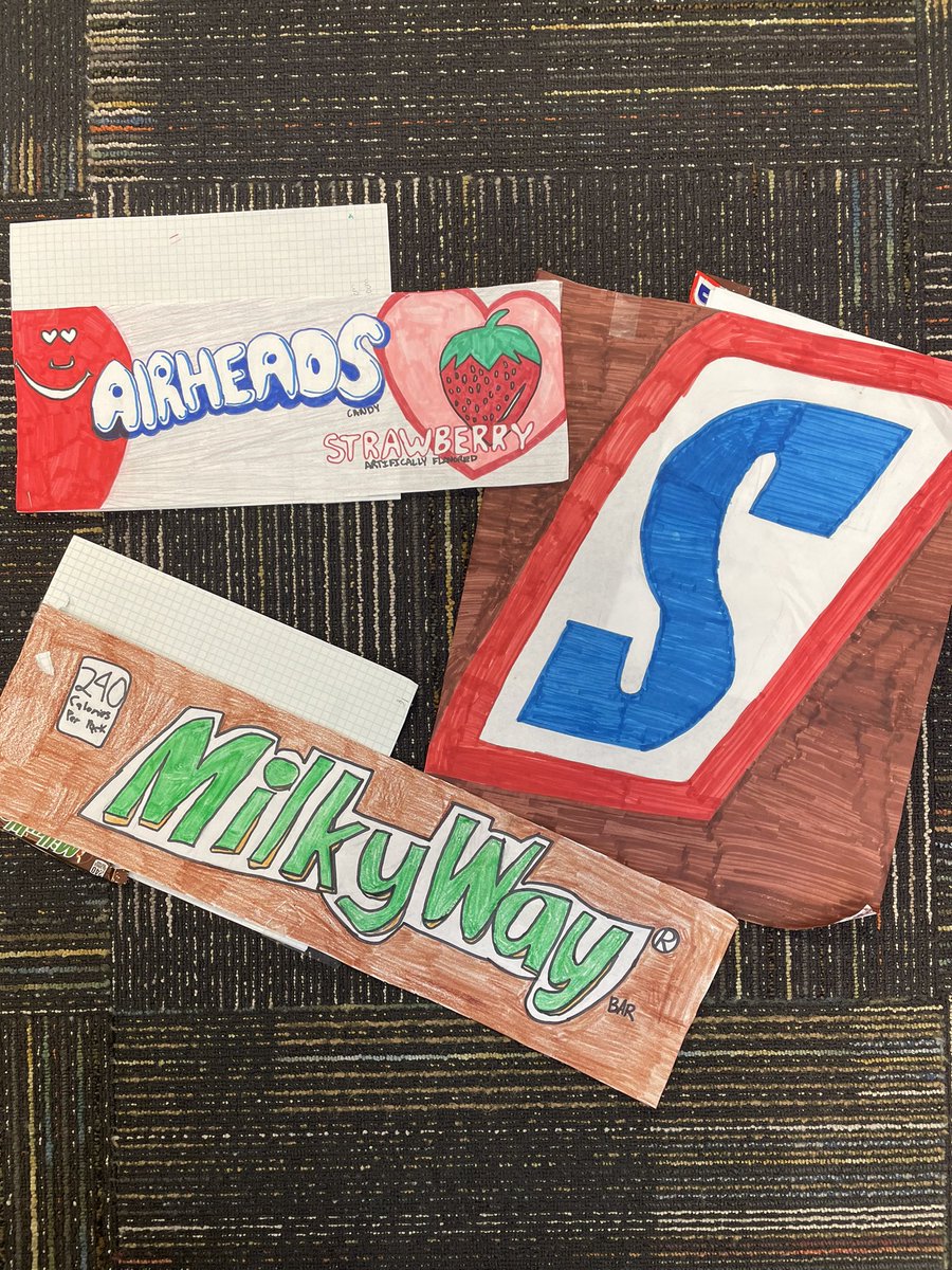 My students had fun applying what they learned about transformations in math to enlarge their candy wrappers. Thank you <a href="/wiesekindra/">Kindra Wiese</a> for letting me borrow your idea! #8thmath #dilations #transformations #mathisfun