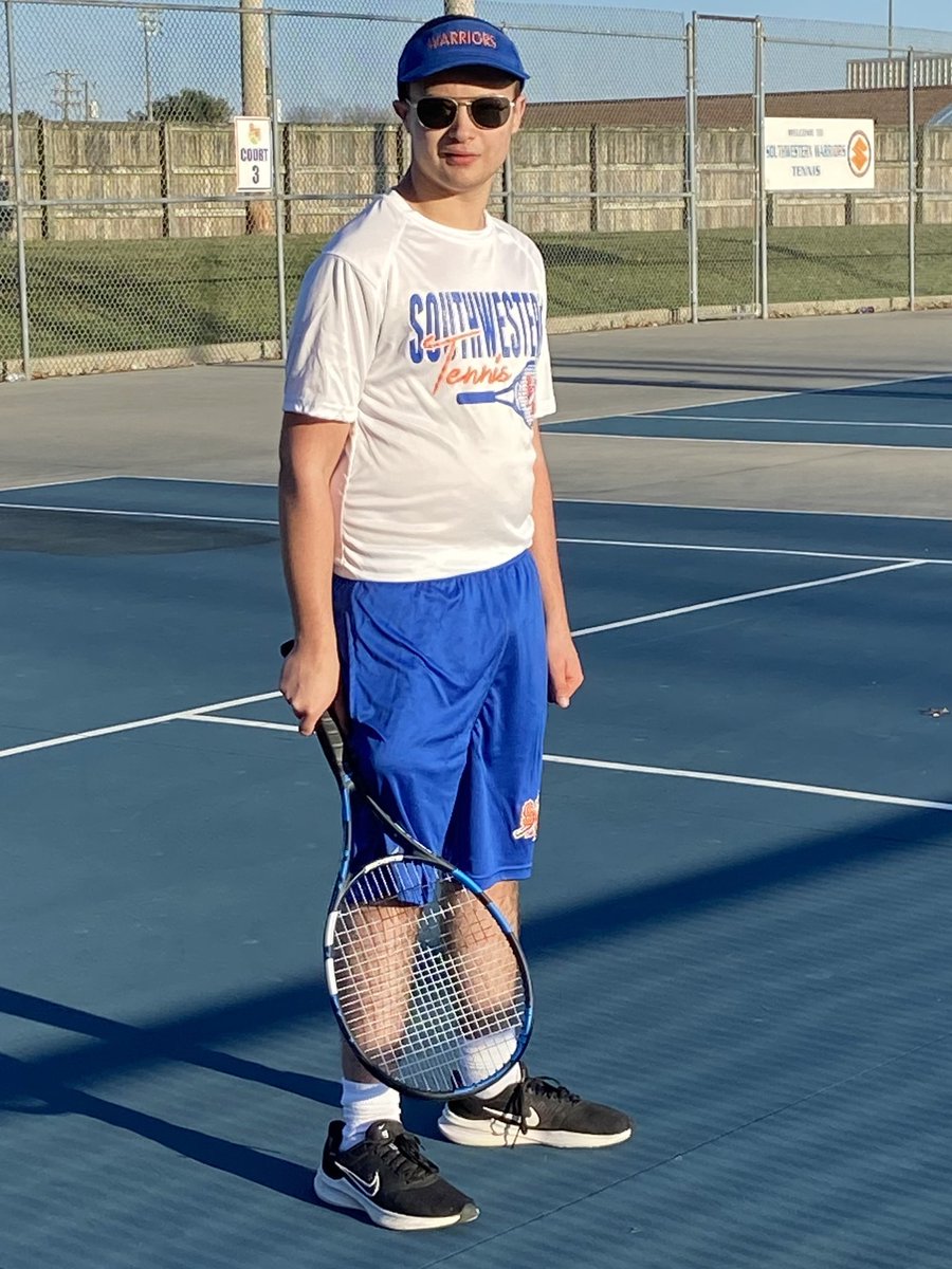 SWHS_Tennis's tweet photo. Both boys and girls teams played well tonight but it was super special to see this guy get a W on the court!!! Thanks for everyone's support! #TeamDylan #FearTheSpear #GetItInGear https://t.co/yfYAN8NOId