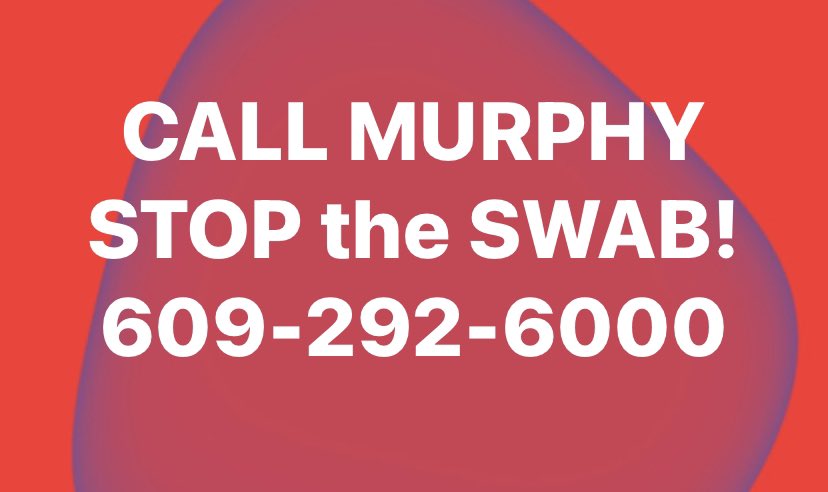 Friday, 3/11, flood Murph’s office w/calls to Stop the Swab! 🛑 MANDATORY TESTING for school employees! No more mandates! Phone blitz begins at 8:30am! <a href="/Jax1331/">Jacqueline Tobacco</a> <a href="/ColArchon/">ᴍɪᴄʜᴀᴇʟ ᴀʀᴄʜᴏɴ 🇺🇸 🐺</a> <a href="/Aikens_Josh/">Josh Aikens 🏴 ™️</a> <a href="/rachelrem711/">RachelRem</a> <a href="/ksin918/">Kristen Sinclair</a> <a href="/nikki_on_fire/">🔥MαthGØddєss 🔥</a> <a href="/JoeCounselor/">Hot Cup of Joe</a> @LibertyRazi <a href="/My3Alexandra/">Mikie Sherrill’s Worst Nightmare</a> <a href="/EdTheTruckerNJ/">Edward Durr</a>