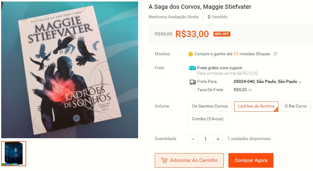 📢 Mais barato na Loja Gata Branca!

Ladrões de sonhos, da Maggie Stiefvater, por R$ 33,00!
Só tem uma unidade disponível, hein?

🛒 bit.ly/3JOXOWt
#SemanaDoConsumidor