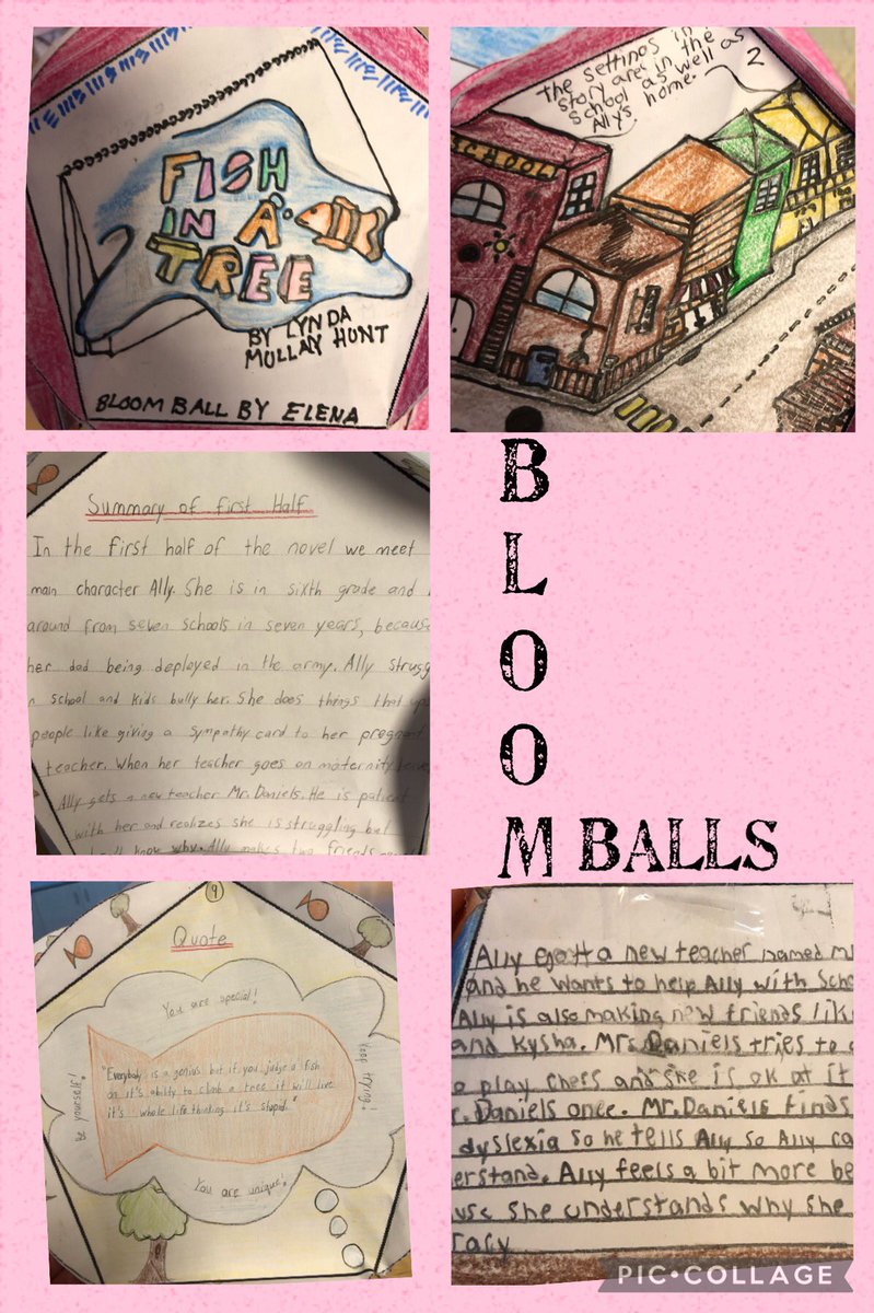 PaquetteLois's tweet photo. We decided to flip our “traditional” research project on...multiple sides & got creative with #BloomBalls. Students highlighted story elements & illustrated the novel on the shape faces. Could not be more proud of the time & effort students put into their projects! @olopcatholic https://t.co/psDEr3LJnk