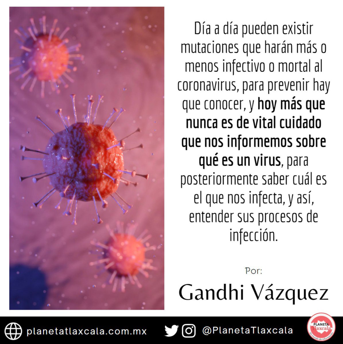PlanetaTlaxcala's tweet photo. 💻 #PlanetaColumnas | Gandhi Vázquez
Lee la nueva columna 😷
https://t.co/5SBrI2nO0q https://t.co/rjJLhV9ath