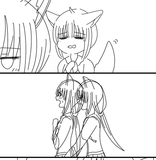 えち百合4コマ作成中❤️🦊✨ 