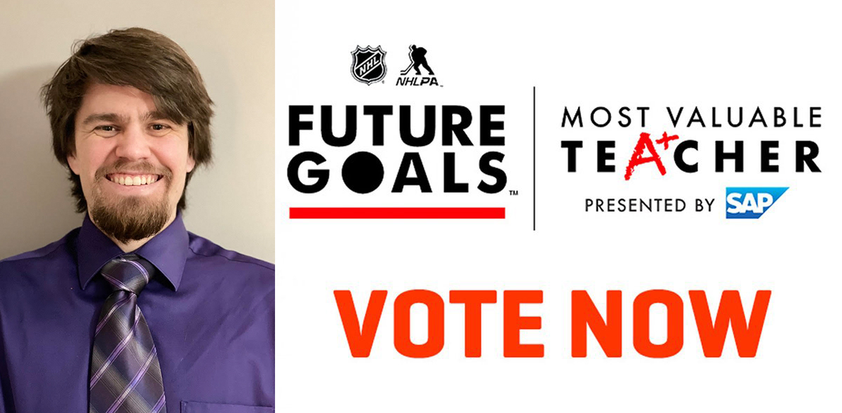 EdmontonOilers's tweet photo. March = another chance to vote for a @FutureGoalsSTEM Most Valuable Teacher! 📚

This month you can vote for Riley Elliott of Ecole Lacombe Junior High! 👏

Visit https://t.co/17n2jVdvdA to vote once a day until the end of the month. 🗳 https://t.co/vxl2DyEX9e