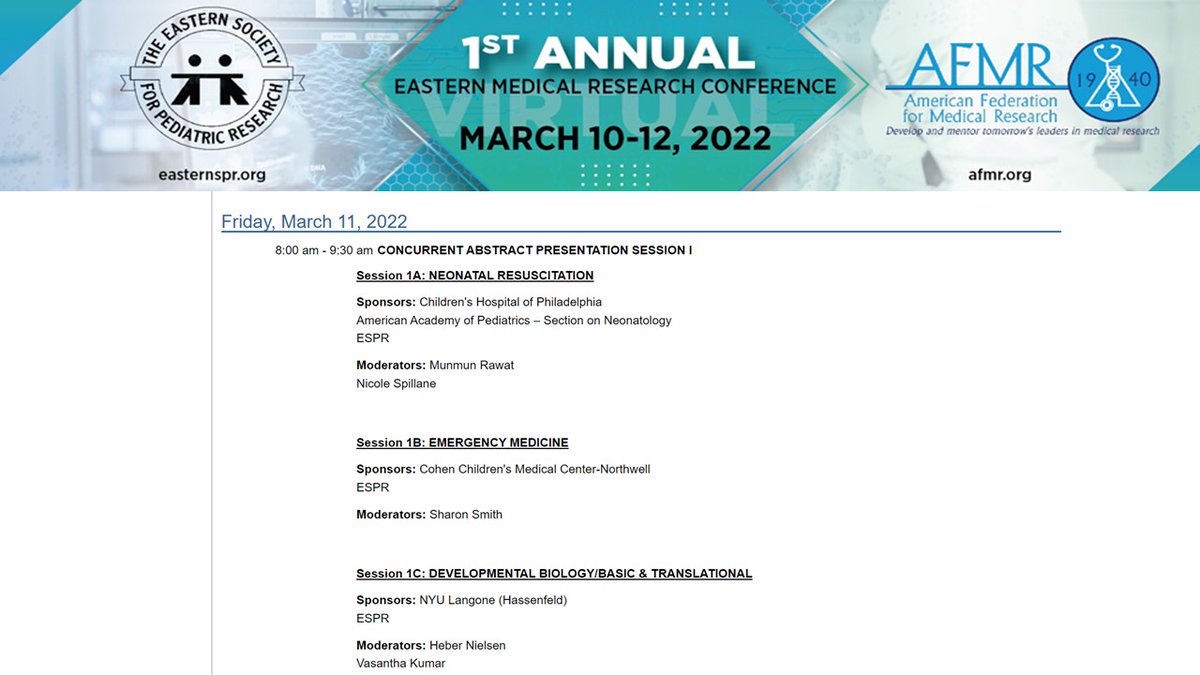 chandrpk's tweet photo. @EasternSPR @AFMResearch kicks off tomorrow with exciting sessions. Thanks to the sponsors! @jayasreenairneo @yenelizabethmd @munmun_rawat @vyapmd @AdamSpanierMD @MausmaBawa https://t.co/Y4XFQ8B2YM