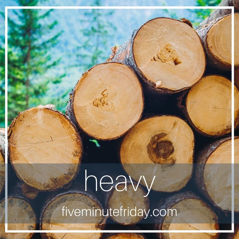 This week's FMF writing prompt is: HEAVY . . . Join the link-up and read other posts here: fiveminutefriday.com/2022/03/10/fmf… #fmfparty #fiveminutefriday #writers #writing #heavy #writingprompt