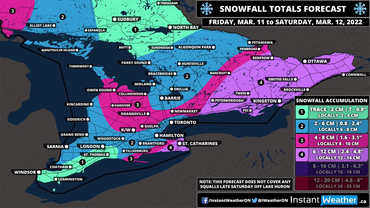 #ONStorm #ONwx Widespread Accumulating Snow To End the Week Across Southern Ontario With Up to 6-12cm Possible

Forecast: instantweatherinc.com/articles/2022/…
