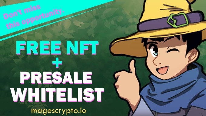 mages_crypto's tweet photo. 🔮 Mages!

😱 LAST DAY to get your #FreeNFT  Bounty and participate in our Final #Presale event before the official launch!

💪 During Presale we'll be offering DOUBLE EXP (2x) for all mages!!

✅ Don't miss the opportunity!!

👉👉 #Giveaway Link: https://t.co/Xkxs6RlJxY https://t.co/QYZWxLA5po