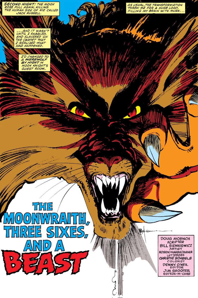 HFoh's tweet photo. The splash page to Moon Knight # 30 by Bill Sienkiewicz & Christie Scheele.
https://t.co/QLHx7Co9OR
#billsienkiewicz #christiescheele #dougmoench #moonknight #werewolfbynight #marvelcomics #comicbookbroadcaster #thecosmiccomicbookbroadcast #comicbooks #splashpages https://t.co/DvXBGHTTdS