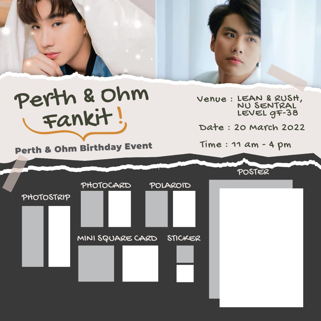 TheQueenDila's tweet photo. Fankit Birthday Event for :

✨ Perth Tanapon and Ohm Pawat ✨

Meet us at 
Place : Lean and Rush, Nu Sentral, KL
Date : 20/03/2022
Time : 11 am - 4 pm (or until fankit finish)

Fankit are limited to 100pcs!
Please follow the SOP ❤️
#PerthHBD2022
#OhmHBD2022 https://t.co/kQjl7agtJu