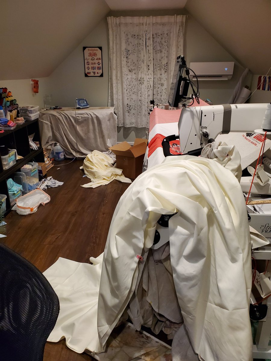 eeb31's tweet photo. #CurtainProject update- 11 hours in. Everything is cut and ready for the next step this weekend.
I have too much fabric out and it's stressing me out. https://t.co/VF3VwmX7PO