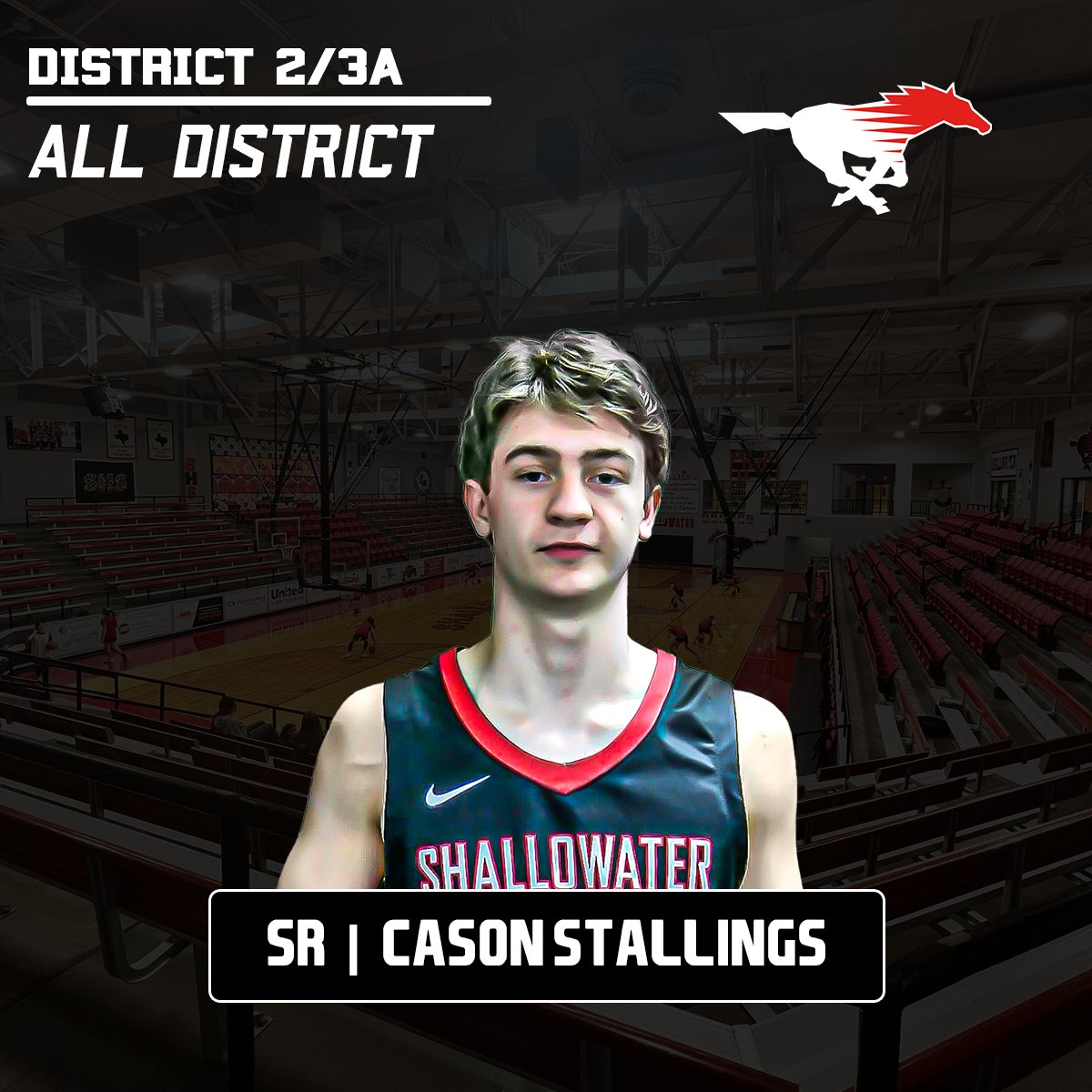 ShallySportsNet's tweet photo. 🏀 Mustang Basketball 🏀

District 2-3A
🏆: All-District
- Cason Stallings

Congrats Cason! https://t.co/ia3Seww3t3