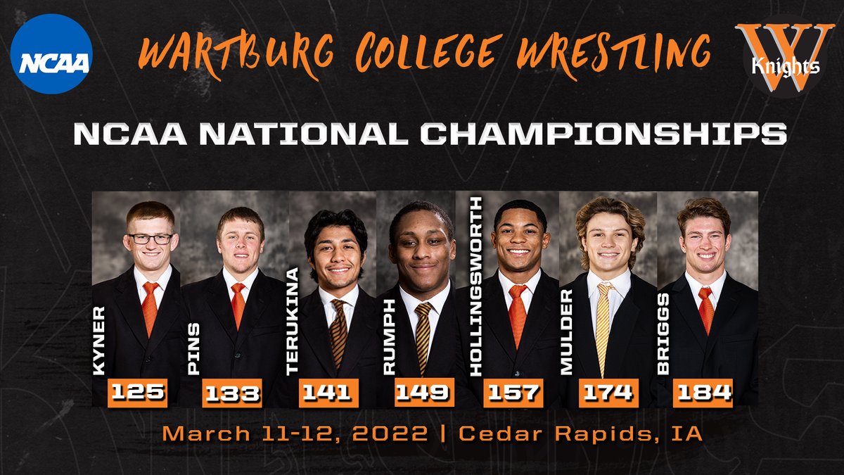 🤼IT'S NATIONAL CHAMPIONSHIP TIME! 

<a href="/wartburgwrestle/">Wartburg Men’s Wrestling</a> is set for the #D3wrestle Championships! Action starts at 11 AM

📻(KWAY) bit.ly/3M0MFn8
📻(Hupke) bit.ly/3pdqDUF
📺 bit.ly/363LQcV
📊 bit.ly/3KwG4PW
🎟 bit.ly/3tQO1J0

#GoKnights