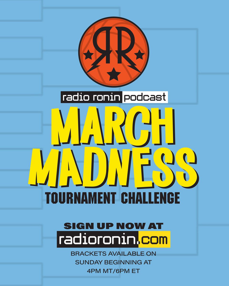 RadioRoninShow's tweet photo. ARE YOU READY FOR SOME BASKETBALL?!? Join the #RadioRonin #MarchMadness Tournament Challenge to get a chance to win the coveted #RadioRonin autographed hockey puck!! Join now at https://t.co/uU4wsVYjFr! https://t.co/GMhgOSly7J