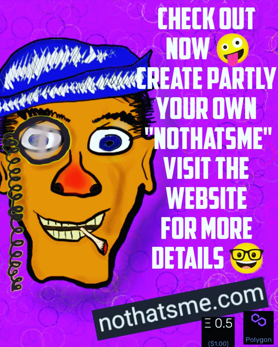 Hobby_Developer's tweet photo. ⚒️#Customize⚒️
your own #Nothatsme #NFT😱
different to other #NFTProject👍
max. Supply 10.000 #Nothatsme's
Be one of the first or regret it later😜

https://t.co/HOIawGzUUq
https://t.co/nkO6oRmAJ0

#NFTdrop #nftart #DigitalArtist @MetaKovan #NewNFTProfilePic #Collectibles #love https://t.co/YtJ5swkl5B