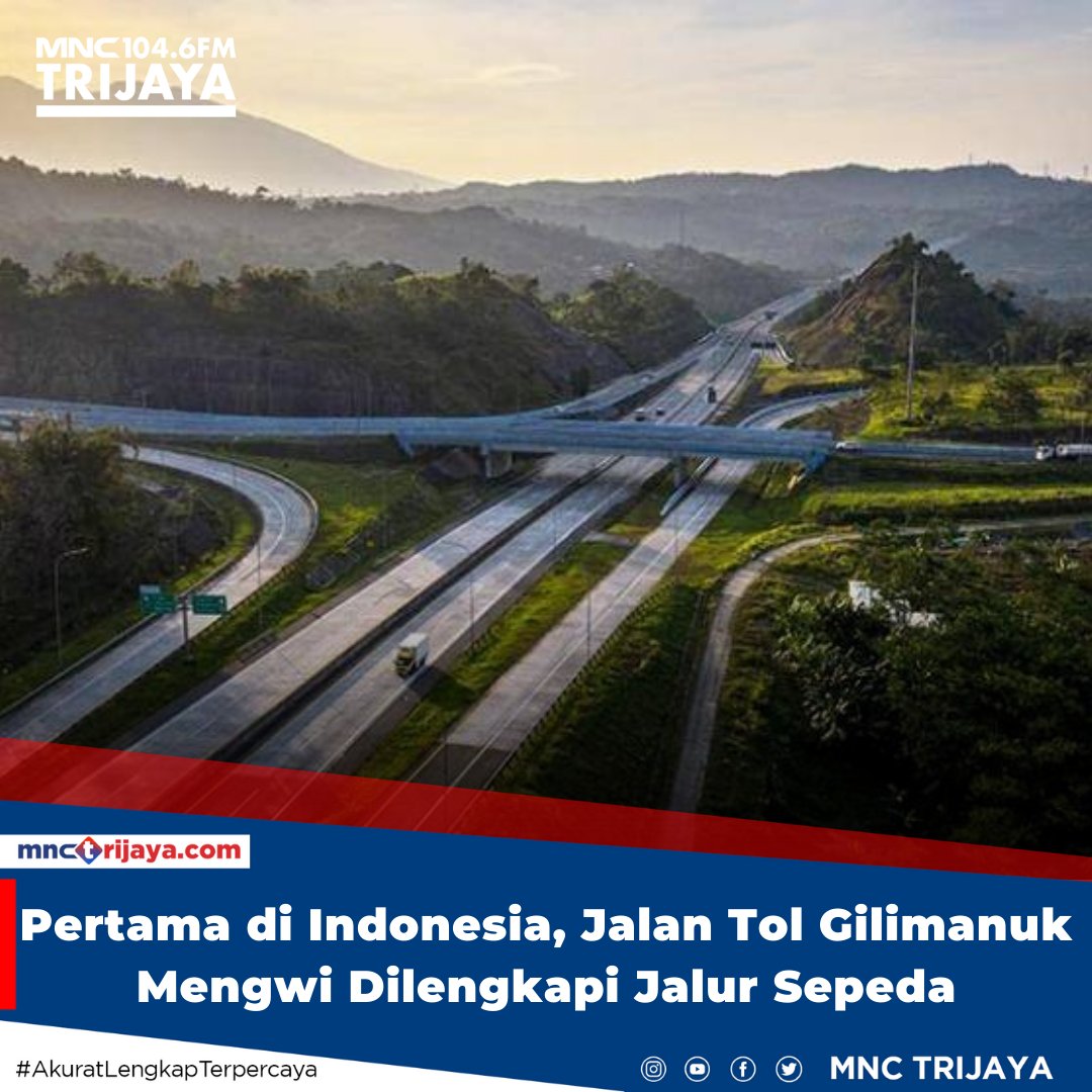 mnctrijaya's tweet photo. Jalan Tol dari Gilimanuk ke Mengwi, Bali akan dilengkapi jalur sepeda. Jalur khusus itu untuk mendukung pariwisata Bali.
Selengkapnya: https://t.co/Wg1eRGuEMH
#mnctrijaya #Trijayafm #Trijayaupdate #JalanTol #bali #Gilimanukmengwi https://t.co/XcrrUh6ZYm