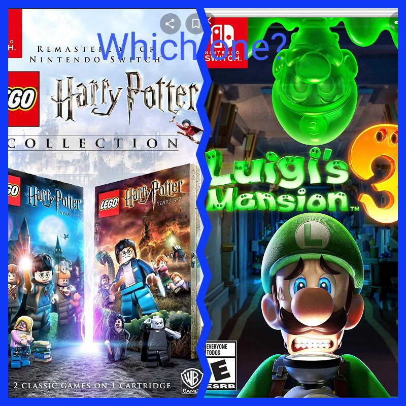 BAMFVampire's tweet photo. Trying to decide which one to play for youtube content? You pick what you want to see! Votes will go tik Monday when i get off work 6am (mountain time). *drum roll* #youtubechannel #youtubegaming #whichgame #harrypotter #luigi #hporluigi #bamfvampire https://t.co/BFEn0dcxs4