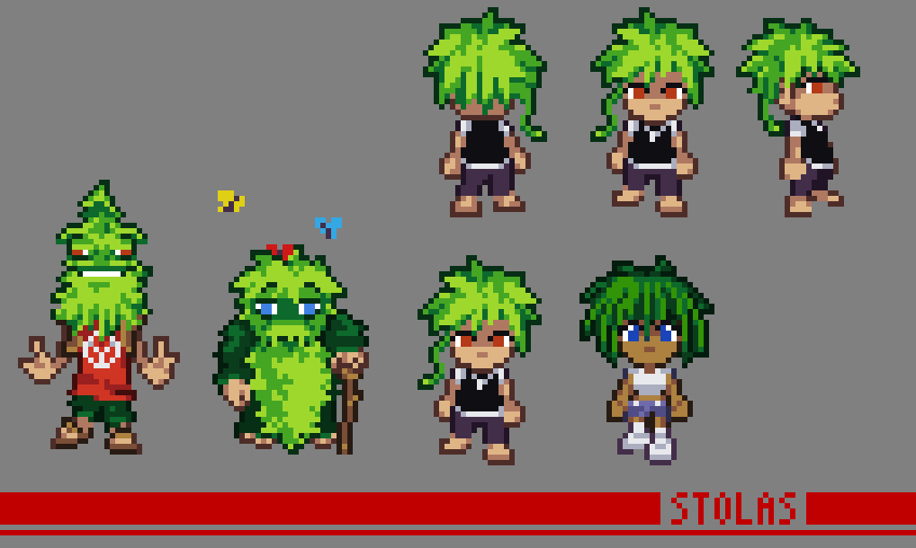 Nocturnlab's tweet photo. Grass people! 
Some NPCs and main character ideas. hope yall like it!

#pixelart https://t.co/9l0NK2qaQu