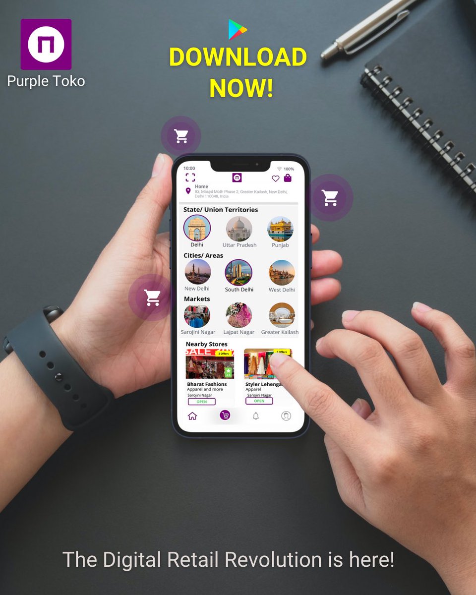 PurpleToko's tweet photo. Purple Toko is a shopping app where you can buy directly from local stores listed marketwise!!💜

DOWNLOAD THE APP NOW and become the part of India’s DIGITAL RETAIL REVOLUTION!💜

Download from play store:
https://t.co/jDC1vr2Vb3

Our website: https://t.co/PYFpmq79Vw

#purpletoko https://t.co/qN4un5xNSF