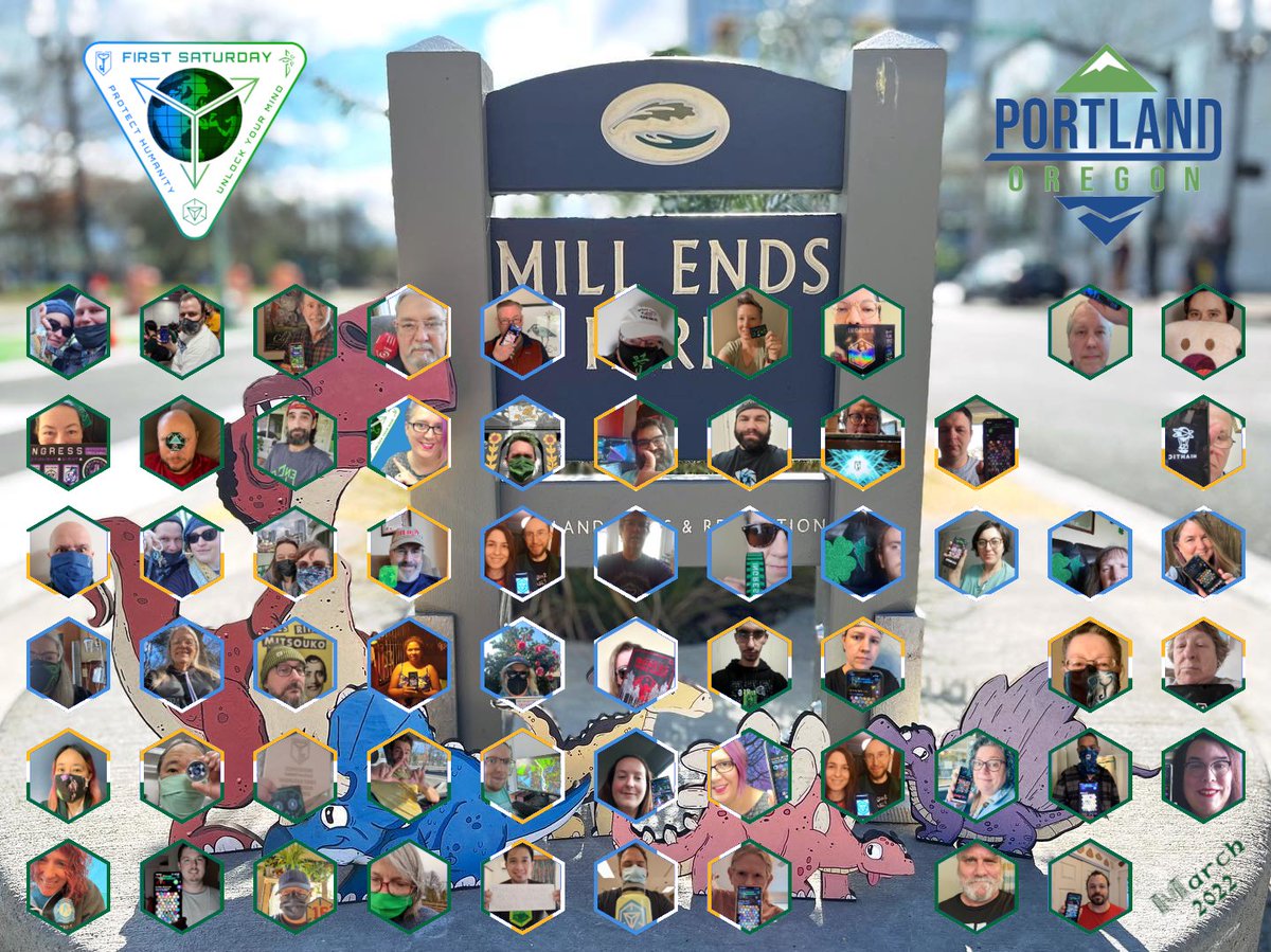Portland's March First Saturday had 65 agents join us! 👏📱

Retaining the crown, the Resistance won with 26,232,794 XM recharged. 💙

Here's our photo collage of agents who sent in selfies during the event. 📸

#IngressFS #kurezeeffect #StPatricksDay #SpringIsComing