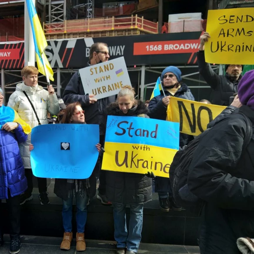 officialgbsm's tweet photo. 05.03.2022: Hundreds of protesters including GBSM's Harmit Singh gathered for a rally in New York City's Times Square to call for peace in Ukraine as the Russian invasion of the country continued. GBSM stands with Ukraine and condemns Russia's military invasion of the country. https://t.co/xgMLrZX67p