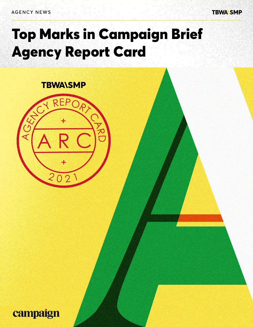 Congratulations to the hardworking teams who helped TBWA score an impressive A- on  its Campaign Brief Agency Report Card for 2021! From innovations, new wins, and overall DEI, We couldnt have done it without you. Great work, guys!