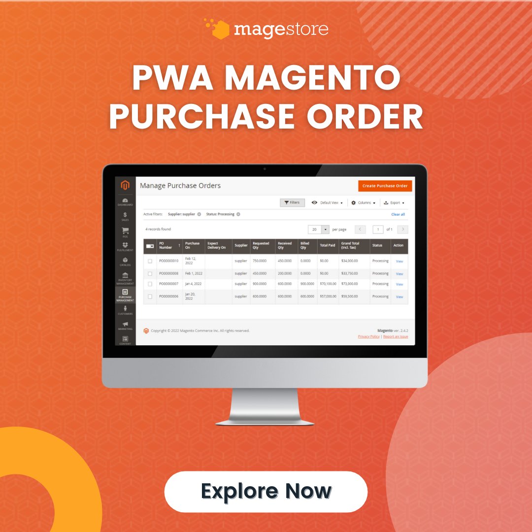 litextension's tweet photo. ✈️ PWA #Magento purchase order to create and manage PO: https://t.co/bxT8MIp8UJ
✅Centralize purchase data in one place
✅Automate purchase order processing
✅Help you make data-driven decisions
#pwa #procurement #purchasing #pomanagement #purchasingsoftware #magestore https://t.co/Ho1dVNzG6V