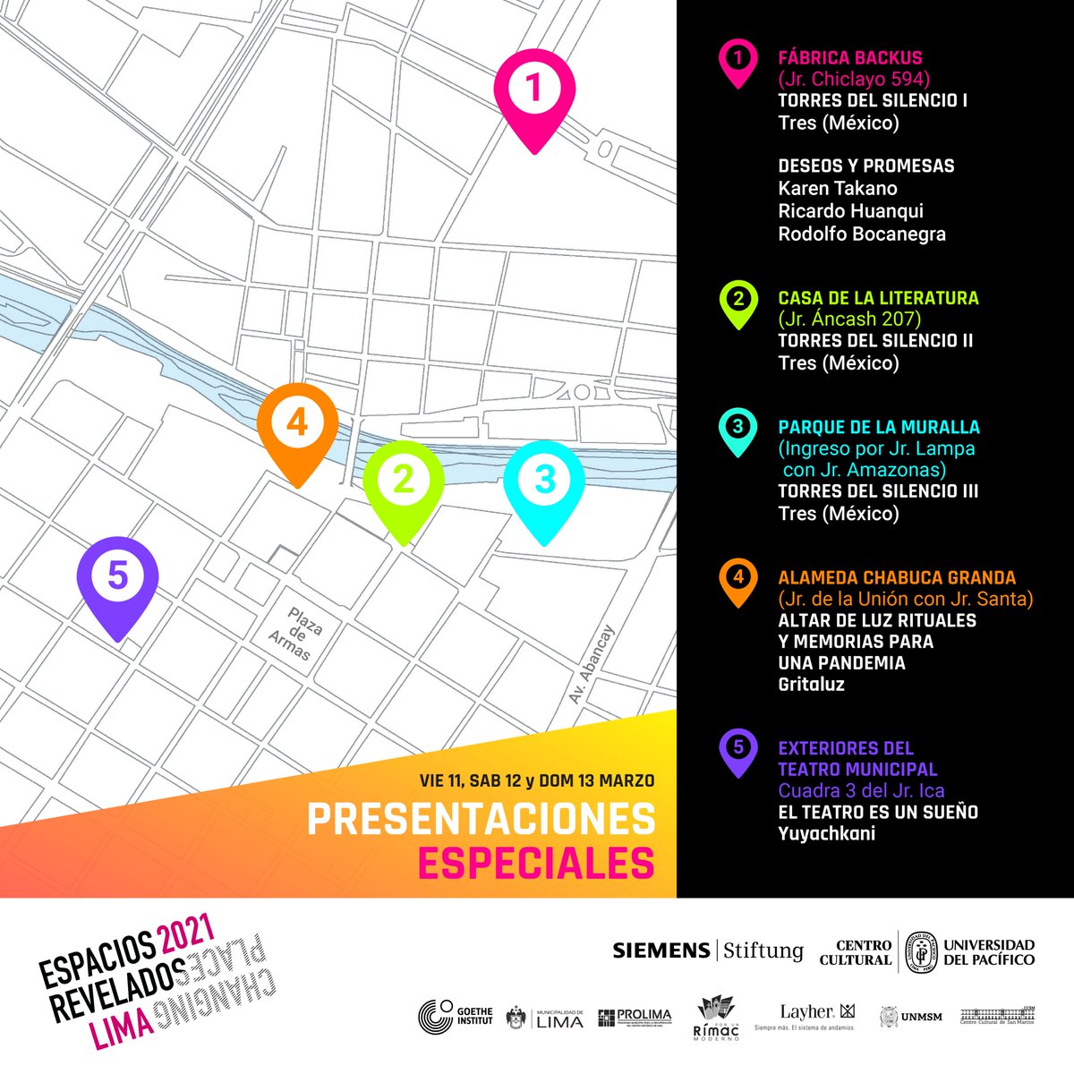EspaciosRevLima's tweet photo. Instalación que recupera la idea de altar como punto de conexión entre quienes recuerdan y quienes son recordados.
Organizan:@SiemensStiftung y @CCUPacifico
Colaboran: Goethe-Institut Perú, Municipalidad de Lima, Municipalidad del Rímac, Prolima, Layher, @CCulturalUNMSM y @UNMSM_ https://t.co/4KywezWUNl