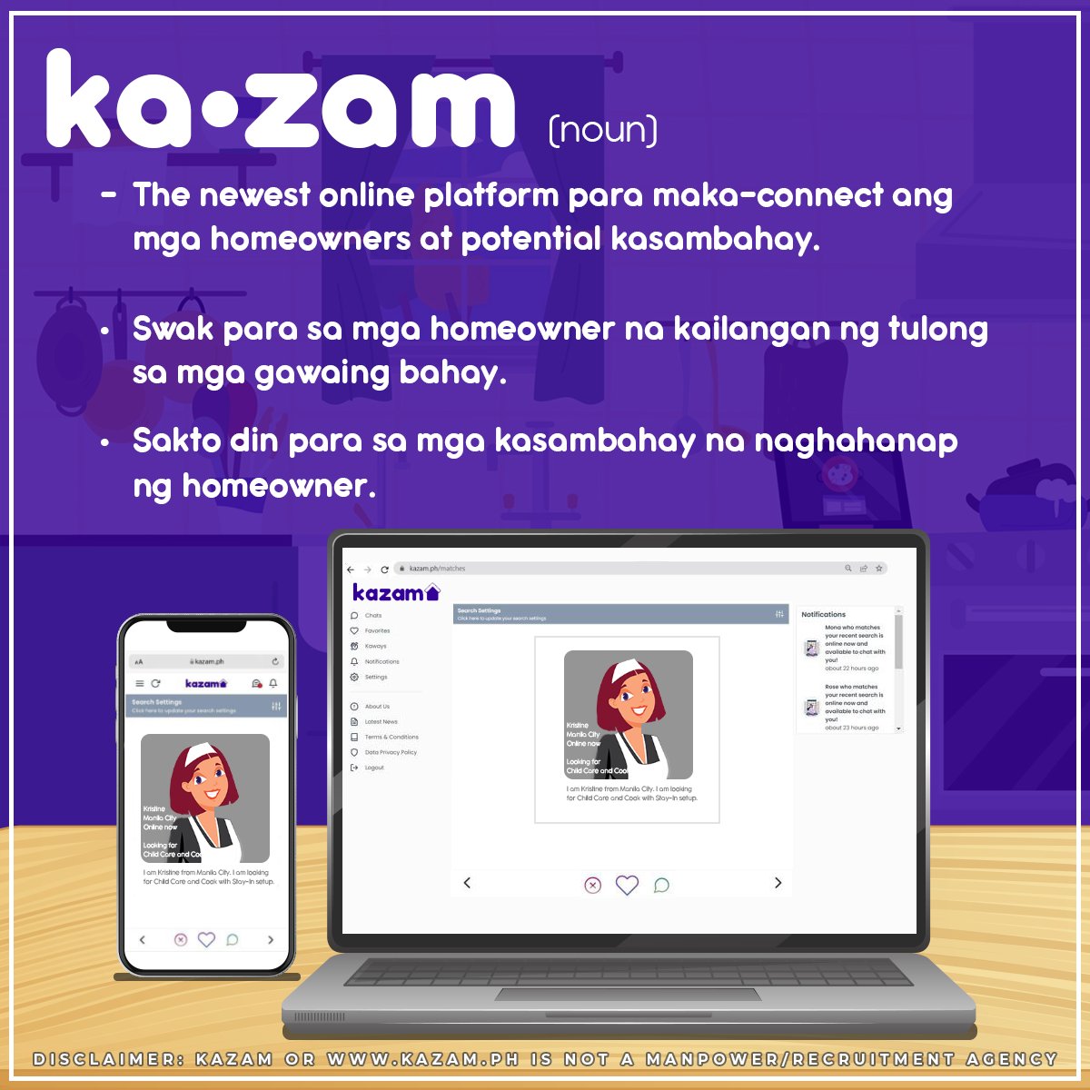 kazamph's tweet photo. The newest online platform to connect housewives and homeowners in different parts of the Philippines.
Sign up for free at https://t.co/ouXXfjqECW
#kazam #kazamph #kasambahay #yaya #cook #driver #tindera #lookingfor #tagalinis #tagaluto #nanny #seniorcare #houseboy #notanagency https://t.co/lIBgs03afG
