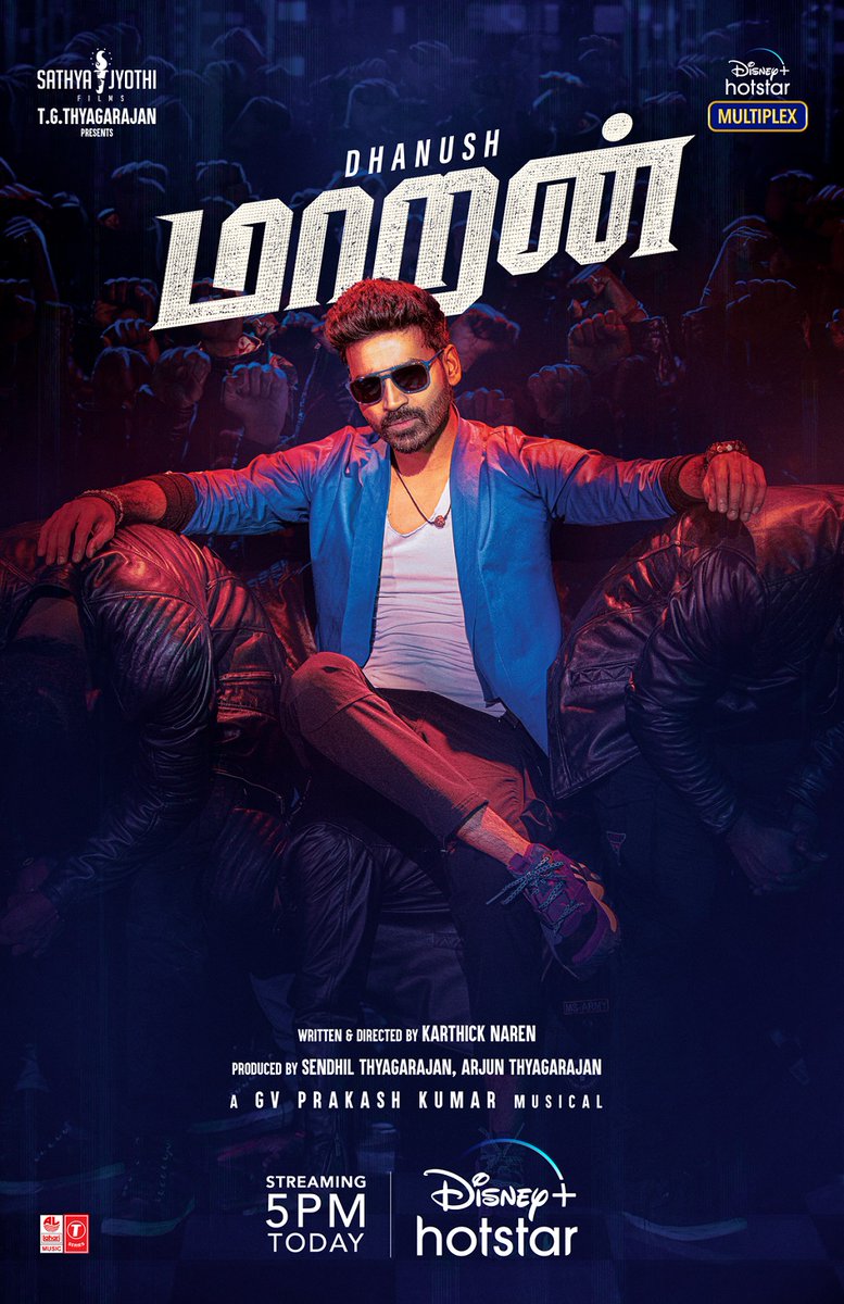 JioHotstartam's tweet photo. Less than 7 Hours to Go! 💥

#MaaranCarnivalBegins #MaaranOnHotstar @dhanushkraja @MalavikaM_ @karthicknaren_M @gvprakash @SathyaJyothi @thondankani @smruthi_venkat @Actor_Mahendran @KK_actoroffl @Lyricist_Vivek https://t.co/O7rADRLwf8