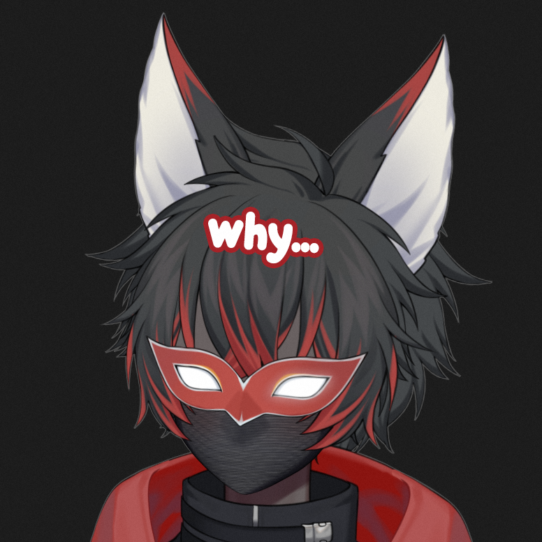 RedfoxVt's tweet photo. My body froze without the mouth on and it's now my new favourite reaction to random things.

#redmeme #vtuber #red404 https://t.co/dpCCM3Zgj2