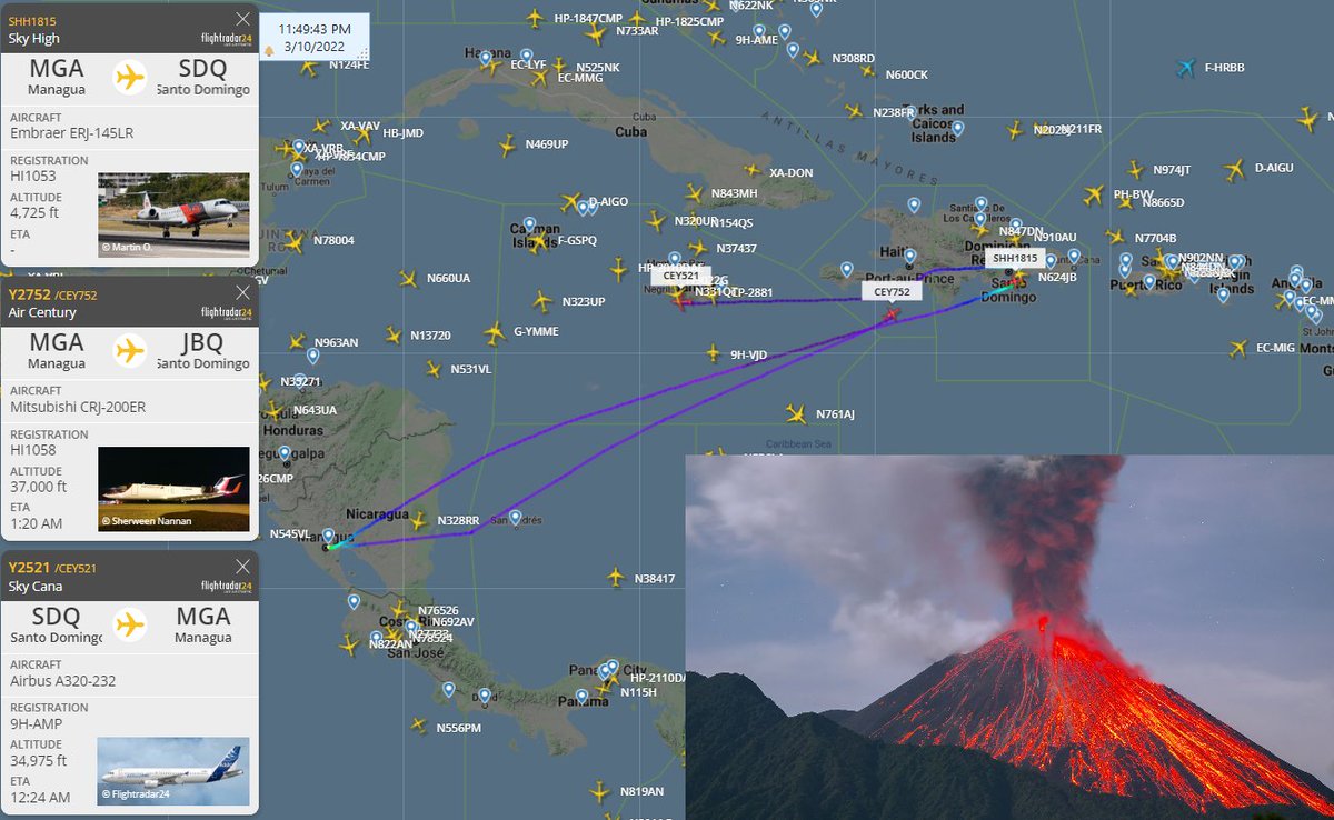 FlconEYES's tweet photo. Embraer ERJ-145LR | #HI1053 | #SkyHigh | 50pax
Mitsubishi CRJ-200ER | #HI1058 | #AirCentury | 50pax
Airbus A320-232 | #9HAMP | #SkyCana | 300pax
Total: 400 x $4000 = $1,400,000USD 
Continúa el EXILIO de cubanos vía #Hab-#StoDom-#MGA de @DiazCaneI  con @MinturCuba y aerolíneas https://t.co/q7zay8ioUf