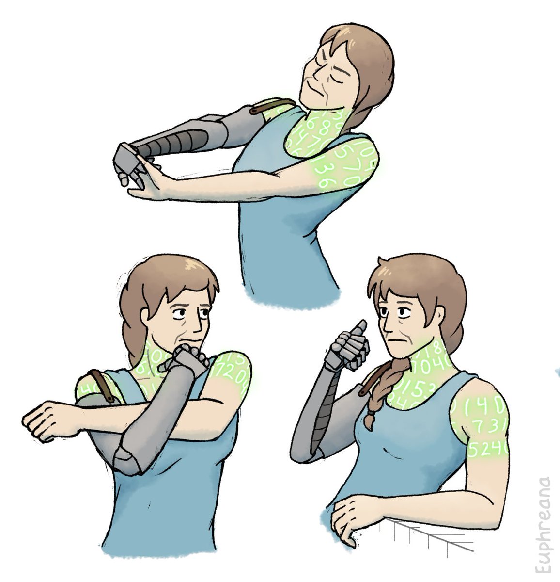 Euphreana's tweet photo. Can't believe it's been a year since I last drew robot-arm Amelia. (Anyone remember those IT-FMA posters I did last March? THAT WAS LAST MARCH.)
Anyway, have some robot-arm Amelia.
#infinitytrain #infinitytrainamelia #ameliahughes #infinitytrainart https://t.co/DjbRME71I1