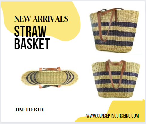 ConceptsSource's tweet image. This Straw basket is perfect anytime and everywhere, especially in the summer and there are those who like to carry them on the beach, from grocery shopping, stylish holiday accessories to home storage. 
STYLE CODE :- CSBG2447
Dimentions :- 47/34 x 32cm.
Material:-Straw/Leather