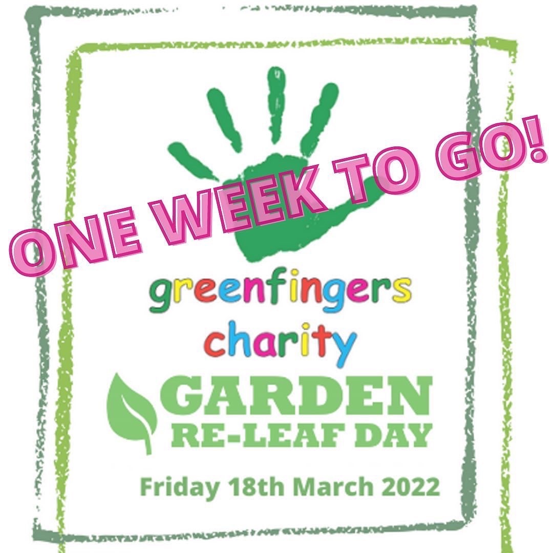 1 week to go until the Greenfingers Garden Re-Leaf day 2022!
 This time next week Seth, Kate, and Mark will be warming up for their 10-mile walk while the rest of the team will be prepping for our big Bake sale to raise money for this wonderful charity. 💚
justgiving.com/fund.../woodma…