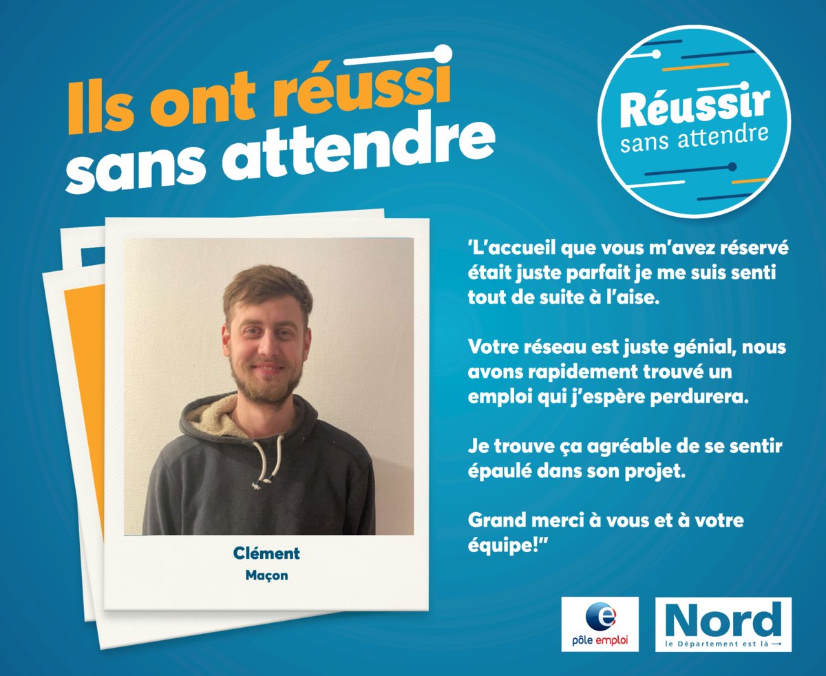 gleblond59's tweet photo. Nouvelles réussites communes pour les plateformes et le coaching emploi du @departement59 avec les démarrages d'Olivia, Romain et Clément dans des filières qui recrutent. 

Grand merci aux entreprises partenaires.

#LeDépartementEstLà

@HoyauxCeline, @DorianeBecue https://t.co/lUNNy37uGD