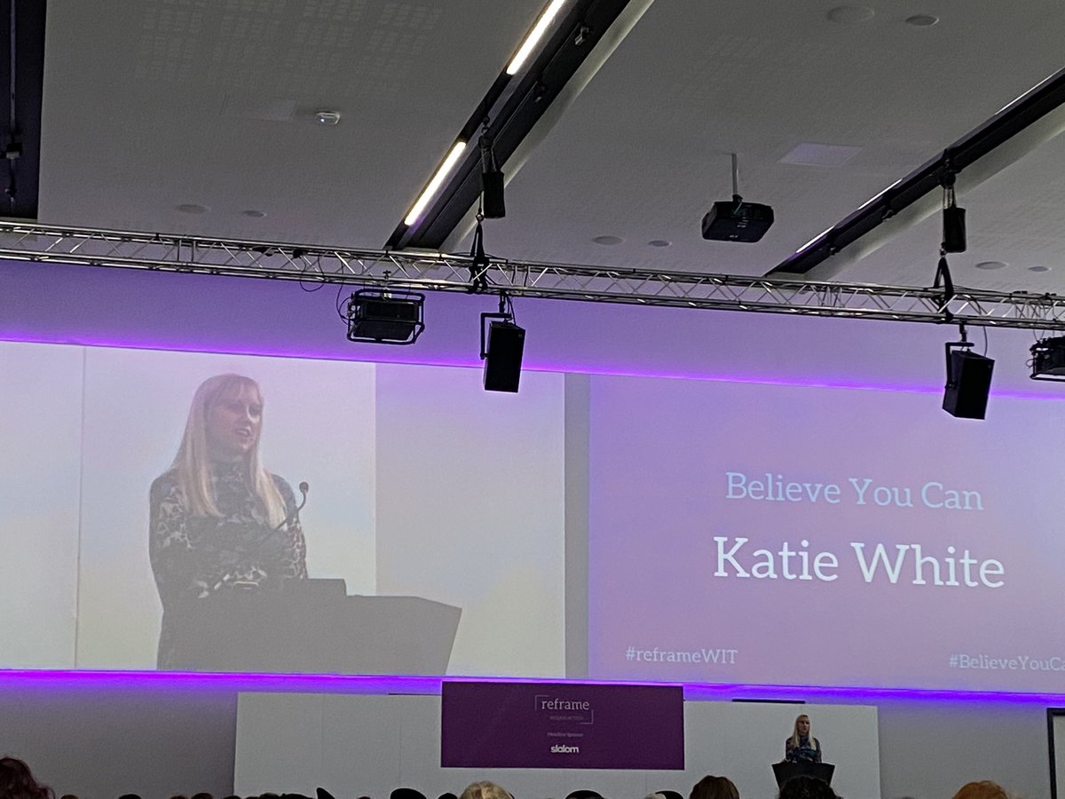 HelenDevanny100's tweet photo. Beautiful authenticity from Katie White at the #reframeWIT conference on #ImposterSyndrome 👏 Looking forward to talking to the fabulous #tech #returners in Manchester about our #sagepathways opportunities @sagefoundation @sageuk https://t.co/Hv6JpxOJer