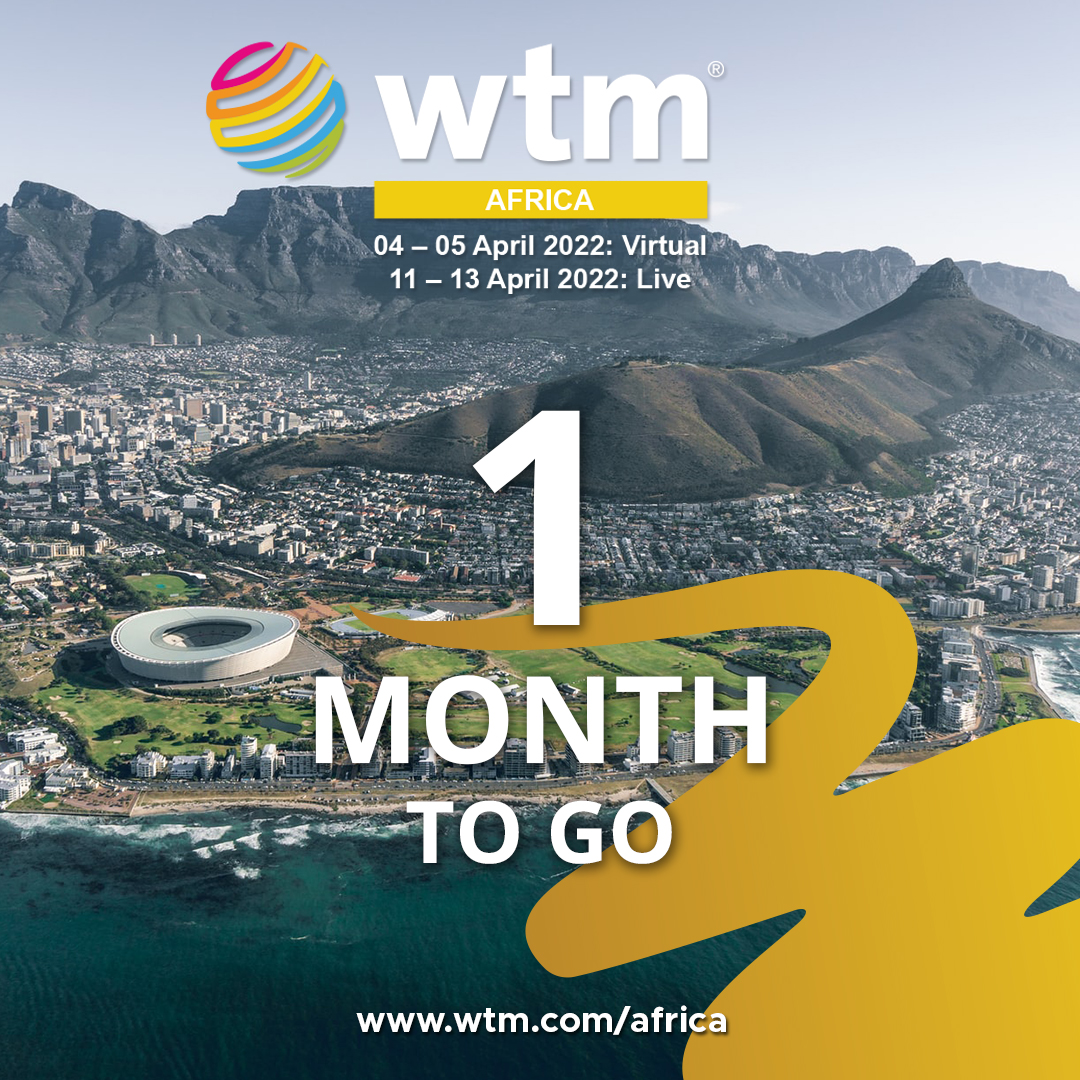 In exactly 1 month, #WTMAfrica will once again open it's doors to the travel trade industry for the first time since 2019! We can't to see you all face-to-face in <a href="/CityofCT/">City of Cape Town</a>! There is still time to register ➡️ bit.ly/3JLmn6s #SeeYouAtWTMAfrica