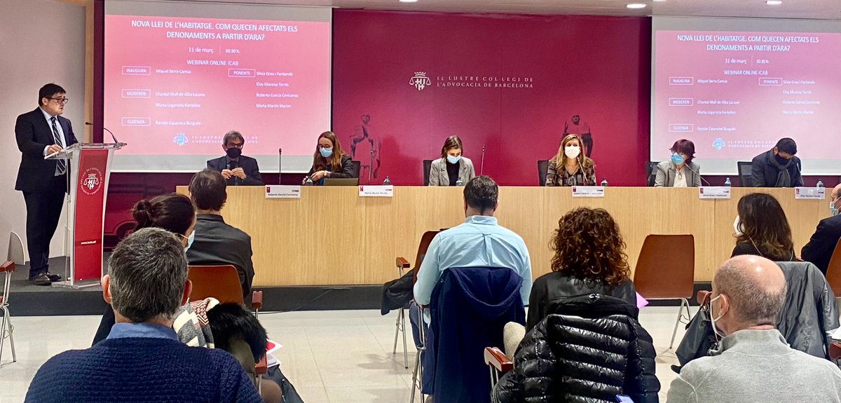 🟢 1a part 'Política legislativa. Oportunitat de les mesures i impacte'. Participen Silvia Grau, directora Operativa d'Actuacions d'Urgència en Matèria d'Habitatge i <a href="/bcn_eloy/">Eloy Moreno Tarrés</a>, advocat. Modera <a href="/chantal_moll/">Chantal Moll</a>, vicepres. Secció de Dret Civil ICAB.